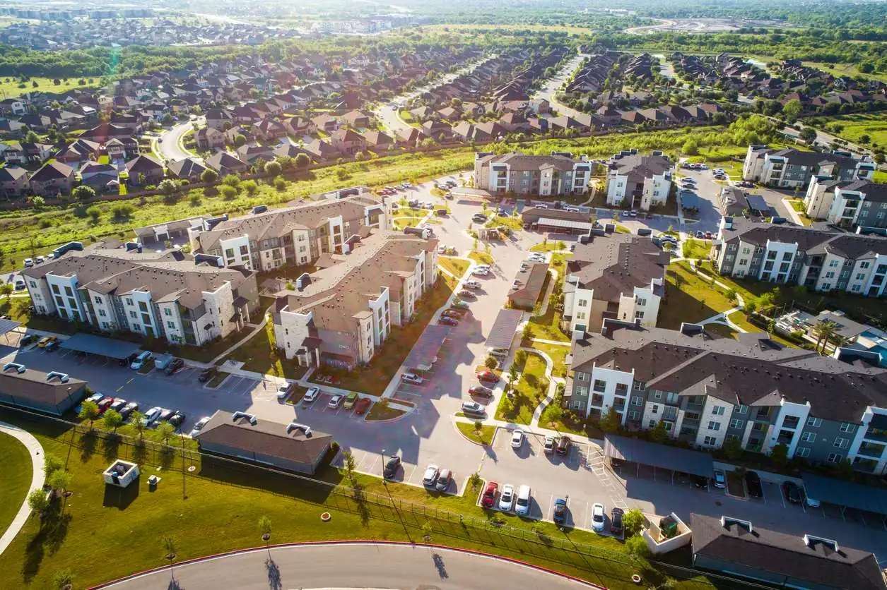 Apartments and Suburbs in Austin Texas at Sunrise